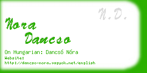 nora dancso business card