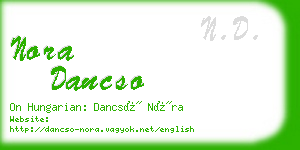 nora dancso business card